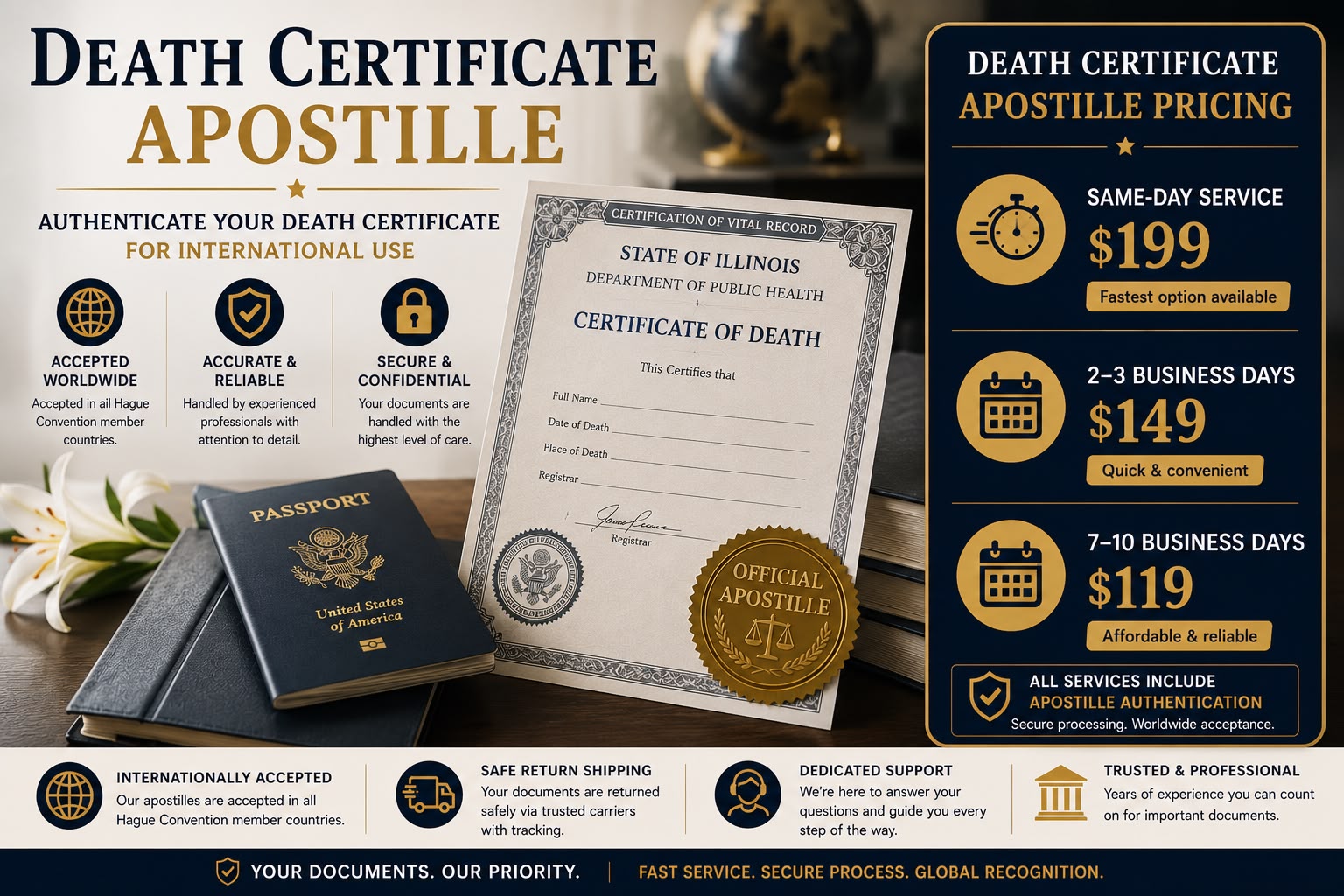 Best death certificate apostille service provider in USA